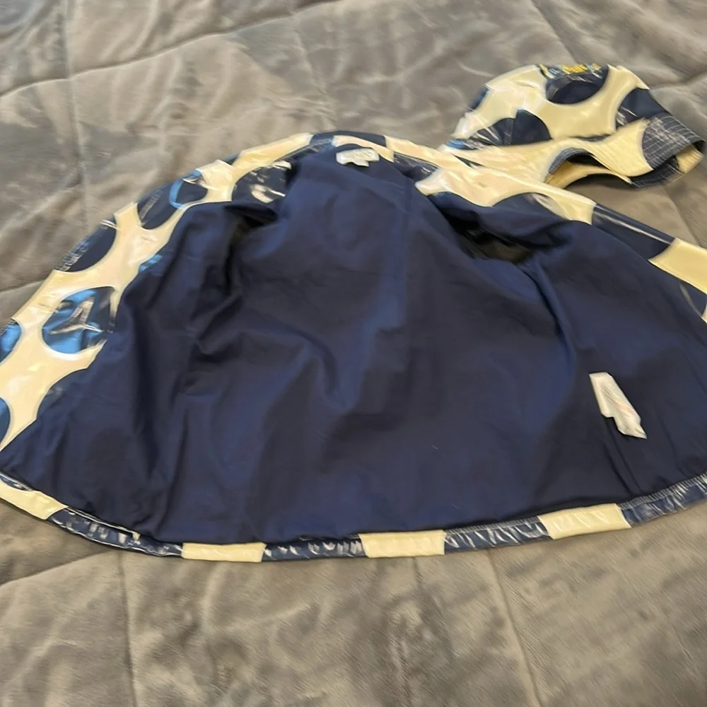 Kenzo Navy and White Polka Dot Raincoat y.